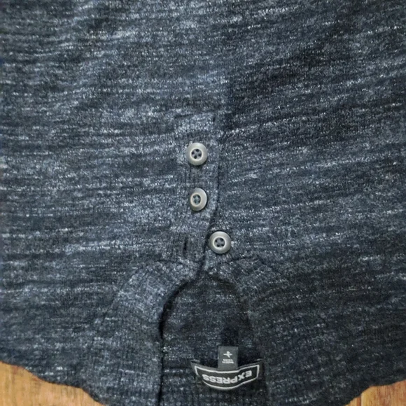 Express Charcoal Button-Up Sweater - Picture 3 of 3